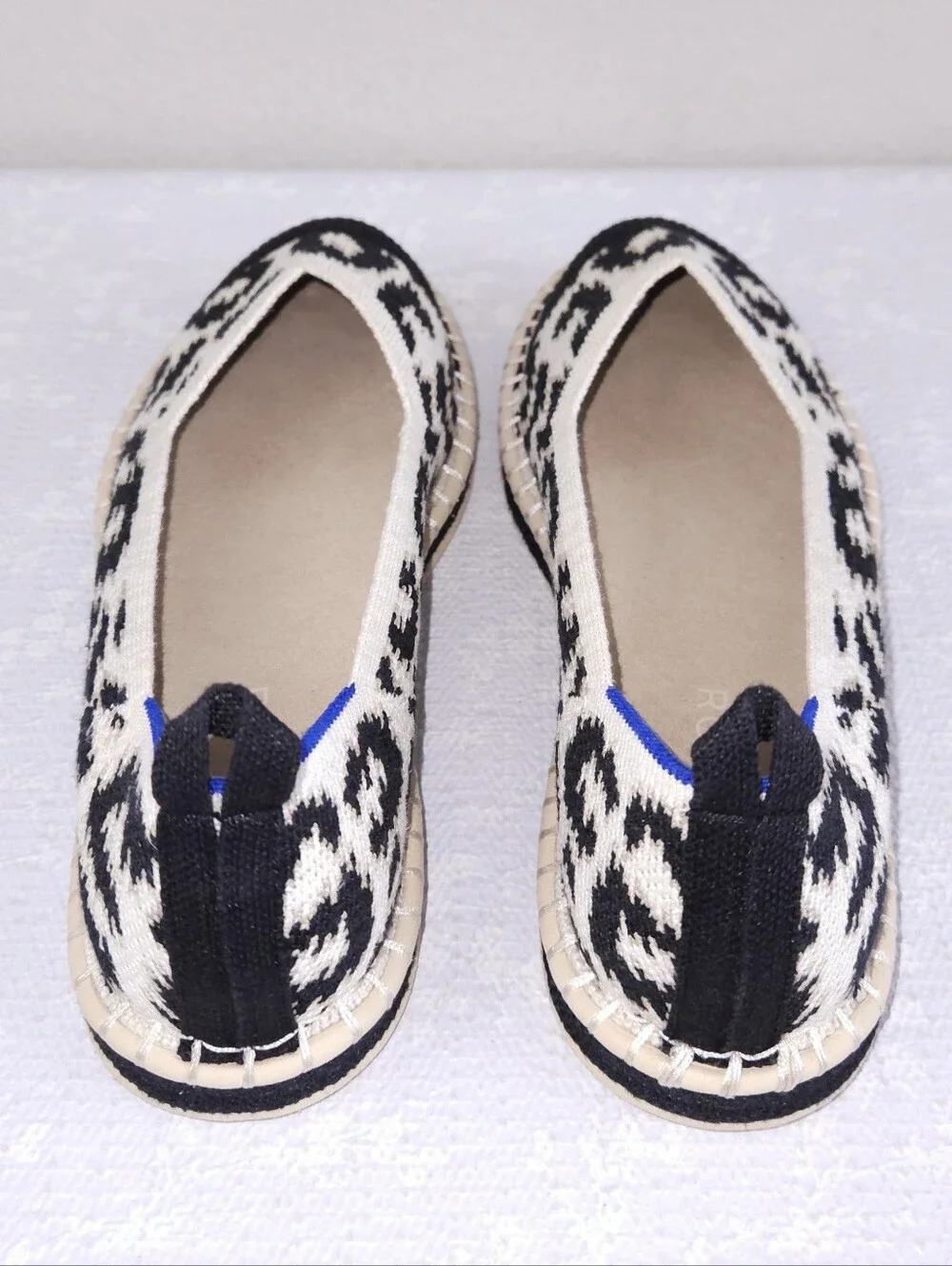 Rothy's The Espadrille Flats US 8.5 Sandy Cat Leopard Print Natural Hemp Slip-On